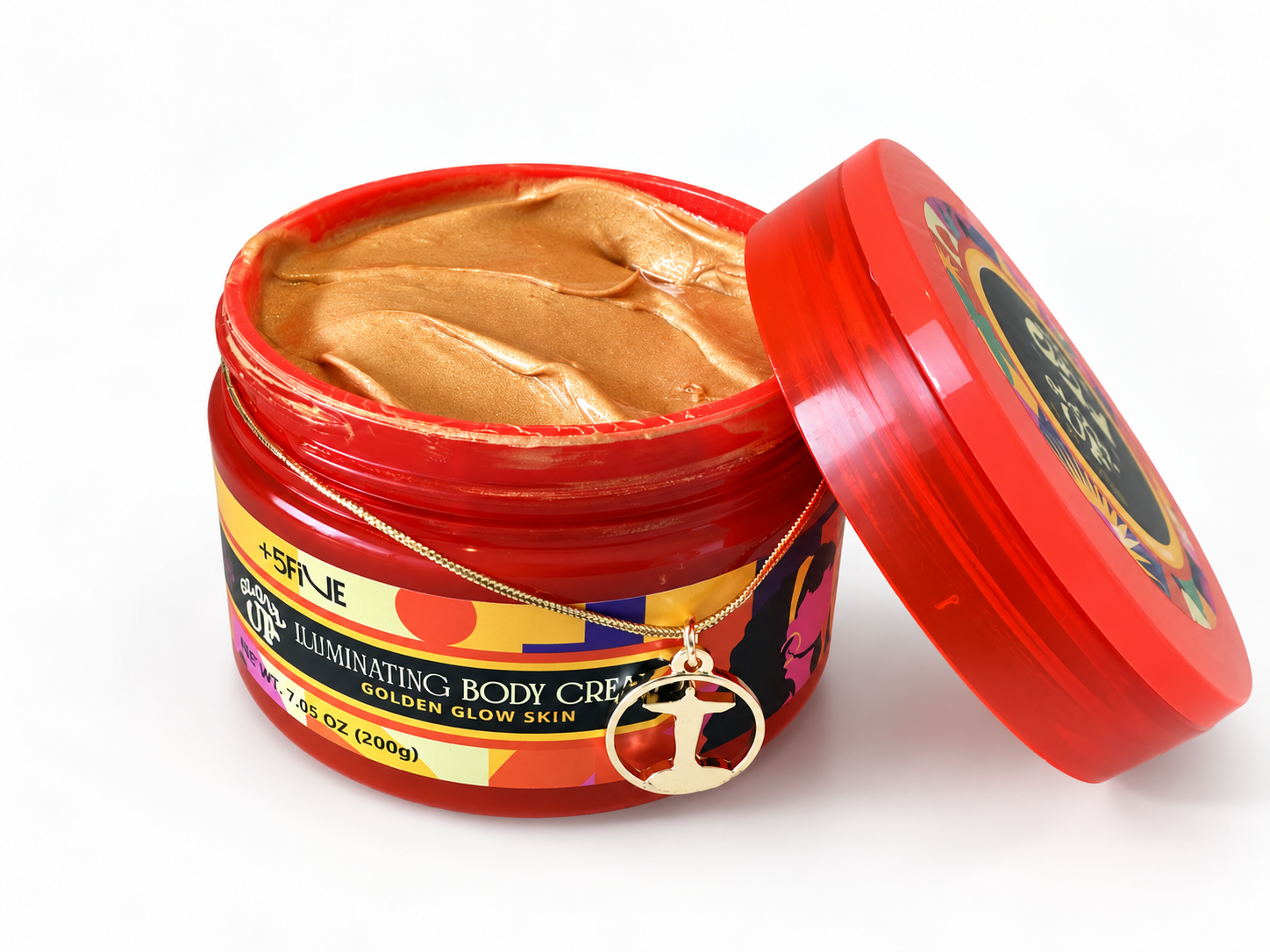 Glow Up aberto — textura dourada do creme